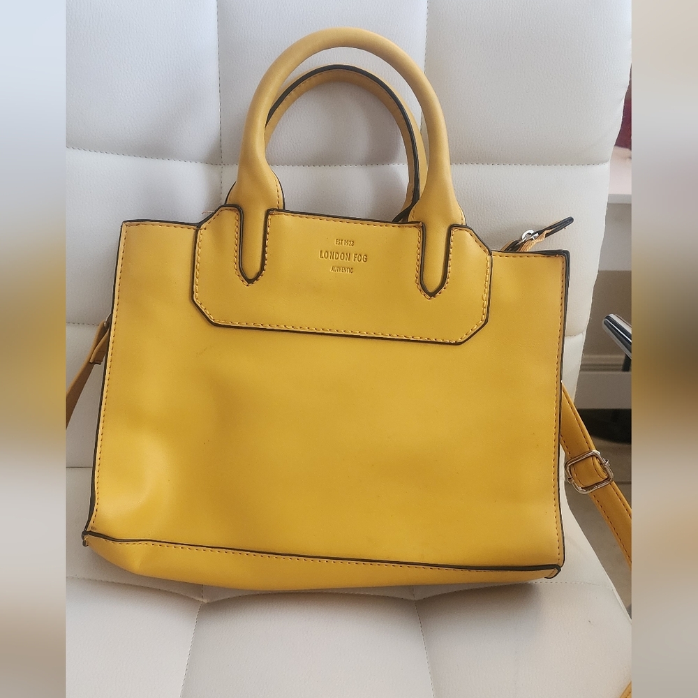 London Fog‎ Yellow Leather Tote Bag